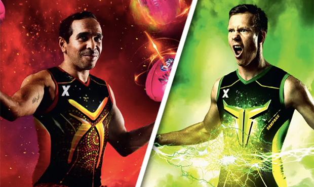 BettsRiewoldt0602.png Eddie Betts and Jack Riewoldt model their teams' AFLX jumpers - Collingwood Magpies